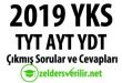 2019 YKS TYT AYT YDT çıkmış sorular ve cevapları