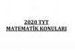 tyt matematik konuları 2020