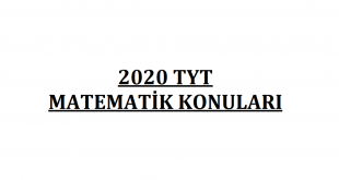 tyt matematik konuları 2020